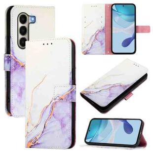 For itel A95 5G PT003 Marble Pattern Flip Leather Phone Case(White Purple)