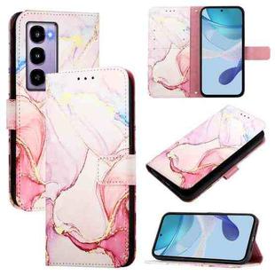 For itel City 100 PT003 Marble Pattern Flip Leather Phone Case(Rose Gold)