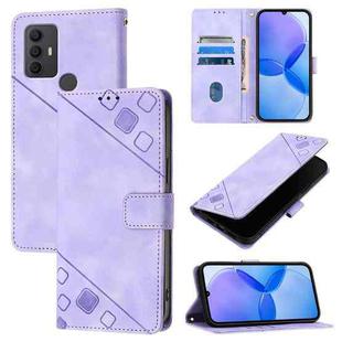 For TCL 305 / 306 / 30 SE-AL02 Skin Feel Embossed Leather Phone Case(Light Purple)