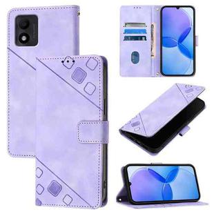 For TCL 303 Skin Feel Embossed Leather Phone Case(Light Purple)