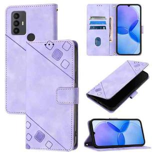 For TCL 30 SE Skin Feel Embossed Leather Phone Case(Light Purple)