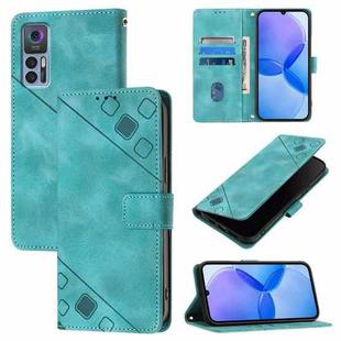 For TCL 30+ Skin Feel Embossed Leather Phone Case(Green)