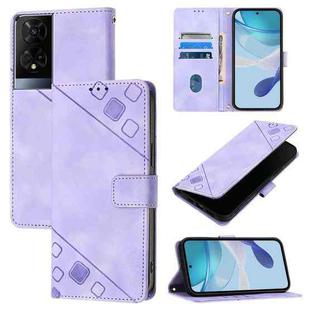 For TCL 50 XE Skin Feel Embossed Leather Phone Case(Light Purple)