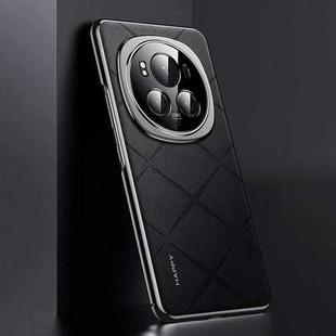 For Honor Magic6 Pro Plain Leather PC Phone Case(Black)