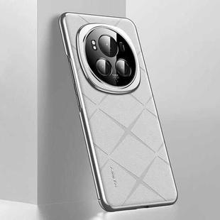 For Honor Magic6 Pro Plain Leather PC Phone Case(White)