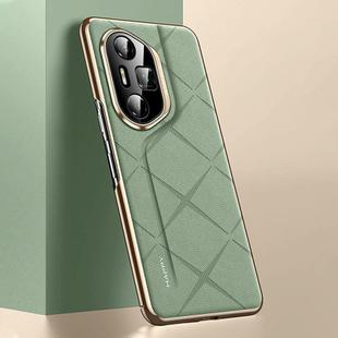For Honor 300 Pro Plain Leather PC Phone Case(Green)