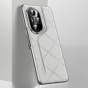 For Honor 300 Pro Plain Leather PC Phone Case(White)