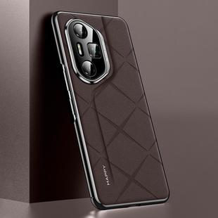 For Honor 300 Pro Plain Leather PC Phone Case(Brown)