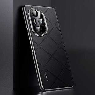 For Honor 300 Ultra Plain Leather PC Phone Case(Black)