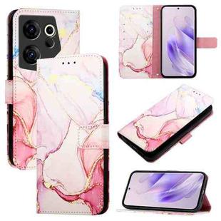 For Tecno Camon 20 Premier 5G CK9N PT003 Marble Pattern Flip Leather Phone Case(Rose Gold)