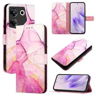 For Tecno Camon 20 Pro 5G PT003 Marble Pattern Flip Leather Phone Case(Pink Purple Gold)