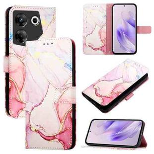 For Tecno Camon 20 Pro 5G PT003 Marble Pattern Flip Leather Phone Case(Rose Gold)