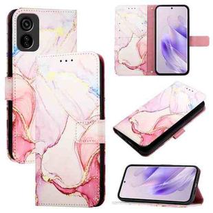 For Tecno Pop 6C / Itel A18 PT003 Marble Pattern Flip Leather Phone Case(Rose Gold)