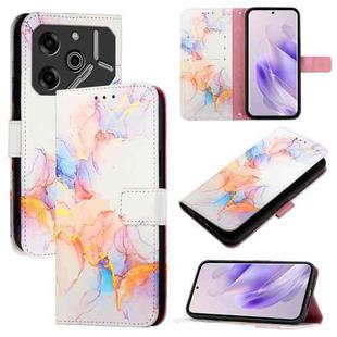 For Tecno Pova 6 5G PT003 Marble Pattern Flip Leather Phone Case(Galaxy Marble White)