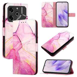 For Tecno Pova 6 Pro PT003 Marble Pattern Flip Leather Phone Case(Pink Purple Gold)