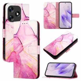 For Tecno Spark 10 4G PT003 Marble Pattern Flip Leather Phone Case(Pink Purple Gold)