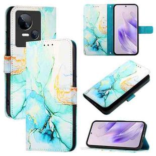 For Tecno Spark 10 5G PT003 Marble Pattern Flip Leather Phone Case(Green)