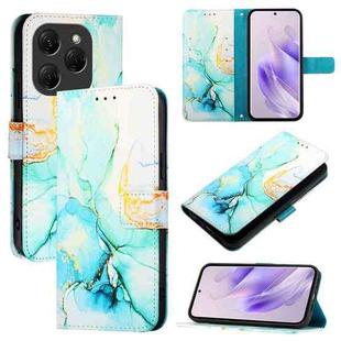 For Tecno Spark 20 Pro PT003 Marble Pattern Flip Leather Phone Case(Green)