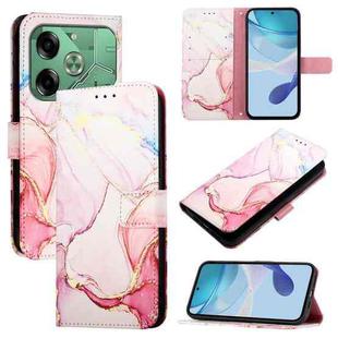 For Tecno Pova 6 4G PT003 Marble Pattern Flip Leather Phone Case(Rose Gold)