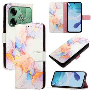 For Tecno Pova 6 4G PT003 Marble Pattern Flip Leather Phone Case(Galaxy Marble White)