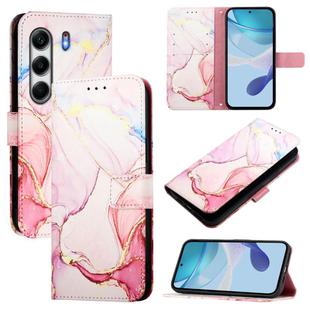 For Tecno Camon 40 Pro 4G PT003 Marble Pattern Flip Leather Phone Case(Rose Gold)