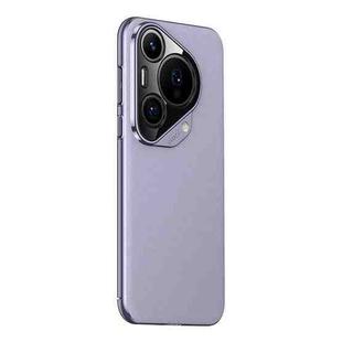 For Huawei Pura 70 Pro Plain Leather PC Phone Case(Purple)