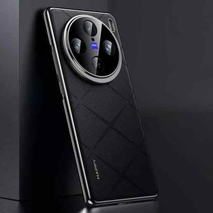 For vivo X100 Plain Leather PC Phone Case(Black)