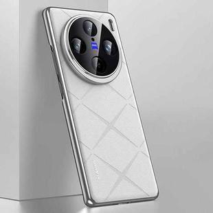 For vivo X100 Plain Leather PC Phone Case(White)
