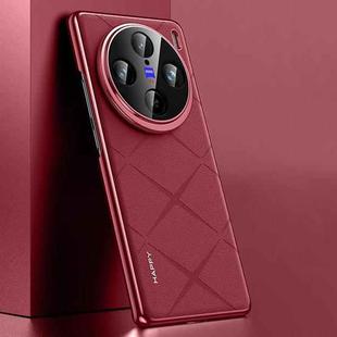 For vivo X100 Pro / X100s Pro Plain Leather PC Phone Case(Wine Red)