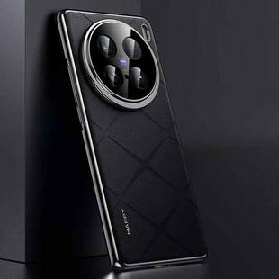 For vivo X100 Ultra Plain Leather PC Phone Case(Black)