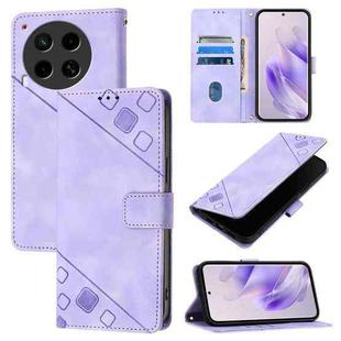 For Tecno Camon 30 4G / 5G Skin Feel Embossed Leather Phone Case(Light Purple)