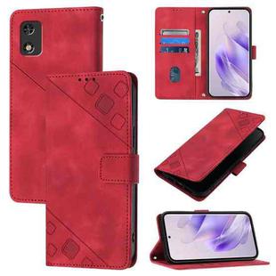 For Tecno Pop 5c Skin Feel Embossed Leather Phone Case(Red)