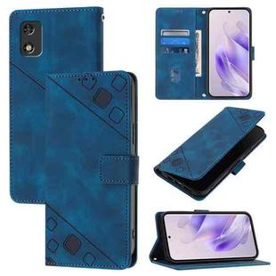 For Tecno Pop 5c Skin Feel Embossed Leather Phone Case(Blue)