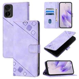 For Tecno Pop 6C Skin Feel Embossed Leather Phone Case(Light Purple)