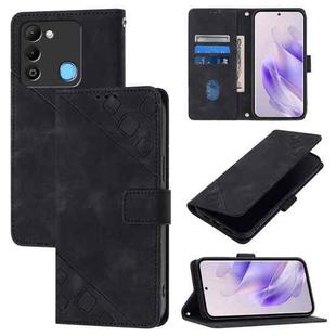 For Tecno Spark 9 Skin Feel Embossed Leather Phone Case(Black)