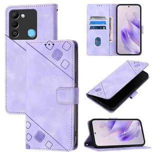 For Tecno Spark 9 Skin Feel Embossed Leather Phone Case(Light Purple)