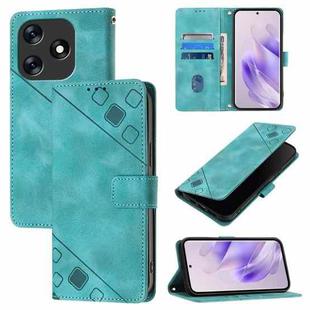 For Tecno Spark 10 4G Skin Feel Embossed Leather Phone Case(Green)