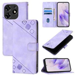 For Tecno Spark 10 Pro Magic Magenta Skin Feel Embossed Leather Phone Case(Light Purple)