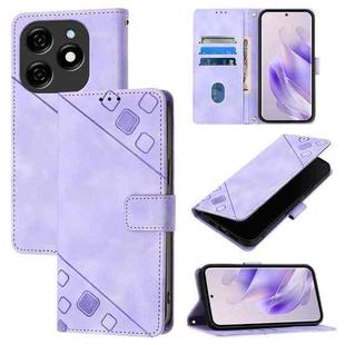 For Tecno Spark 20 Skin Feel Embossed Leather Phone Case(Light Purple)