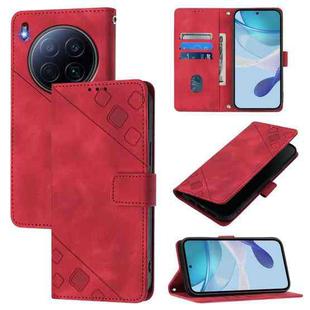 For Tecno Camon 40 Premier Skin Feel Embossed Leather Phone Case(Red)