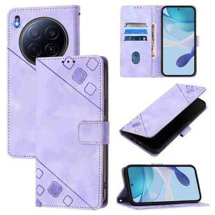 For Tecno Camon 40 Premier Skin Feel Embossed Leather Phone Case(Light Purple)