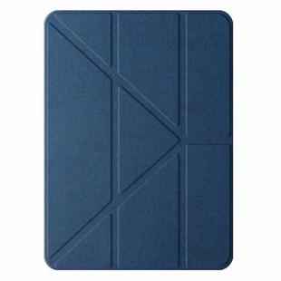 For iPad Pro 11 2024 Mutural Multi-fold Smart Leather Tablet Case(Blue)