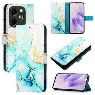 For Infinix Hot 40i PT003 Marble Pattern Flip Leather Phone Case(Green)