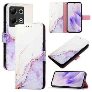 For Infinix Note 30 4G X6833B PT003 Marble Pattern Flip Leather Phone Case(White Purple)