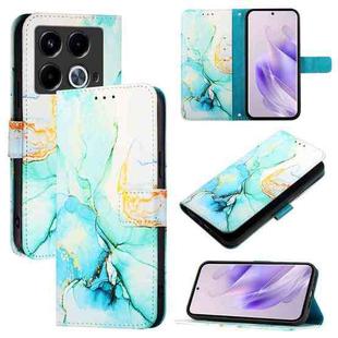 For Infinix Note 40 PT003 Marble Pattern Flip Leather Phone Case(Green)