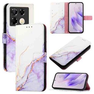 For Infinix Note 40 Pro 4G PT003 Marble Pattern Flip Leather Phone Case(White Purple)