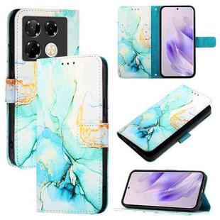 For Infinix Note 40 Pro 5G PT003 Marble Pattern Flip Leather Phone Case(Green)