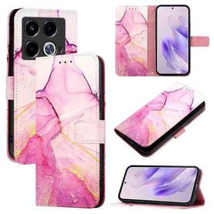For Infinix Note 40 5G PT003 Marble Pattern Flip Leather Phone Case(Pink Purple Gold)