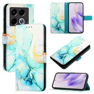 For Infinix Note 40 5G PT003 Marble Pattern Flip Leather Phone Case(Green)