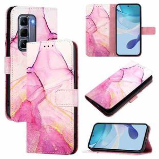 For Infinix Hot 50 Pro+ 4G PT003 Marble Pattern Flip Leather Phone Case(Pink Purple Gold)